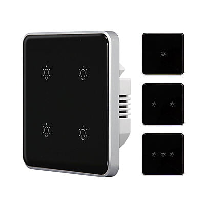 ST2 Tempered Glass Touch Panel  4 Gang Smart Light Switch
