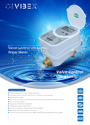 Ultrasonic Valve Control Water Meter with Zigbee Communication Way